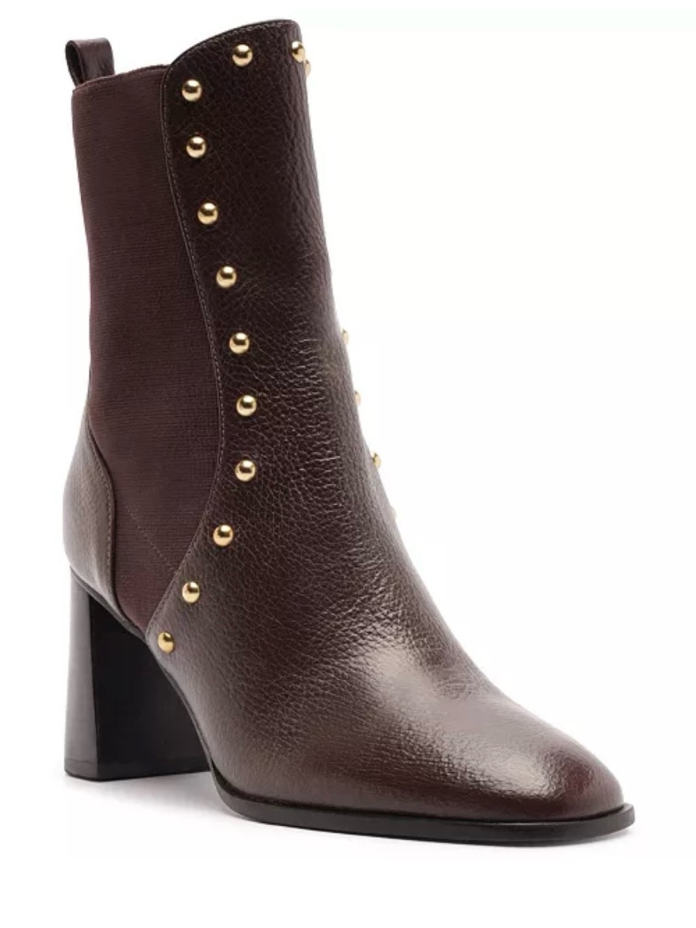 BRAND NEW IN BOX 
Women's Brown Studded Leather Ankle Boot